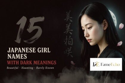 Japanese girl names with dark meanings written in kanji calligraphy on black rice paper