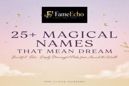 Collection of baby name cards featuring names that mean dream from different world cultures