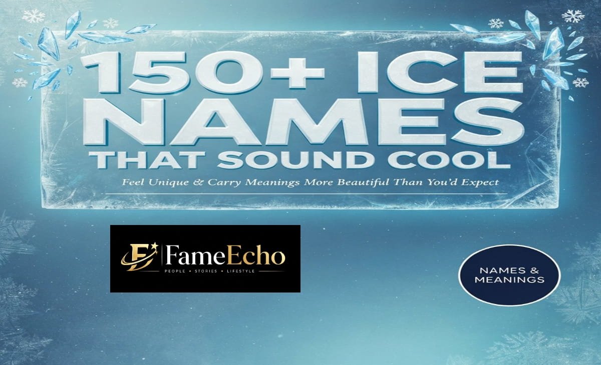 Collage of ice names including Crystal, Frost, Yuki, and Skadi displayed over a frozen winter landscape