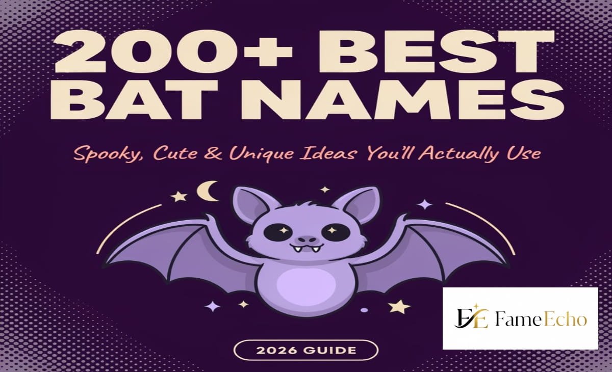 Close-up of a bat hanging upside down — bat names guide