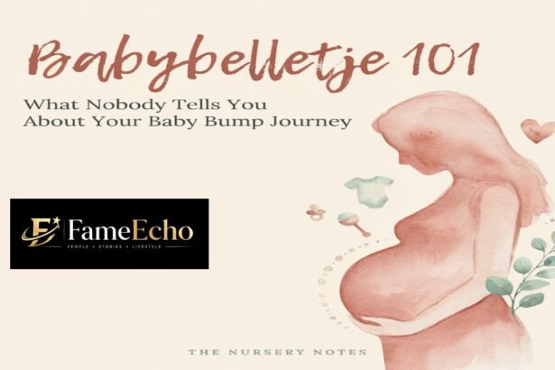 Pregnant woman gently holding her babybelletje (baby bump) with both hands